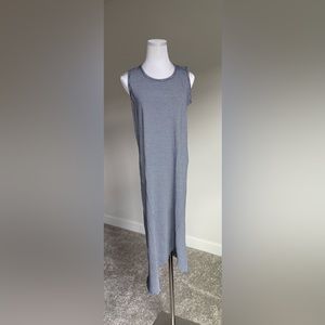 Frank & Eileen Relaxed Asymmetric Tank Dress in Navy/White Stripe, size XS, NWOT